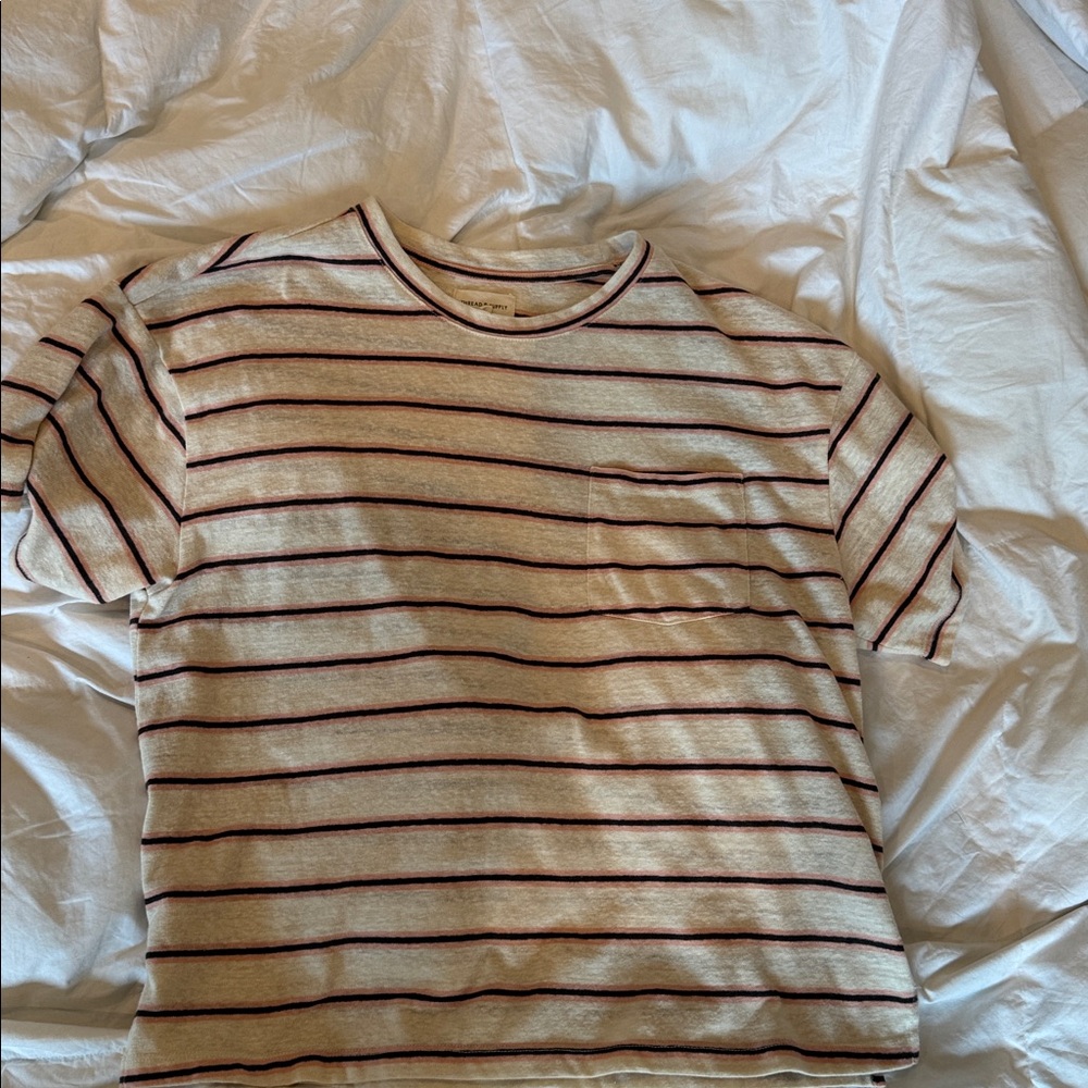 Thread & Supply Cream and Black Striped Top